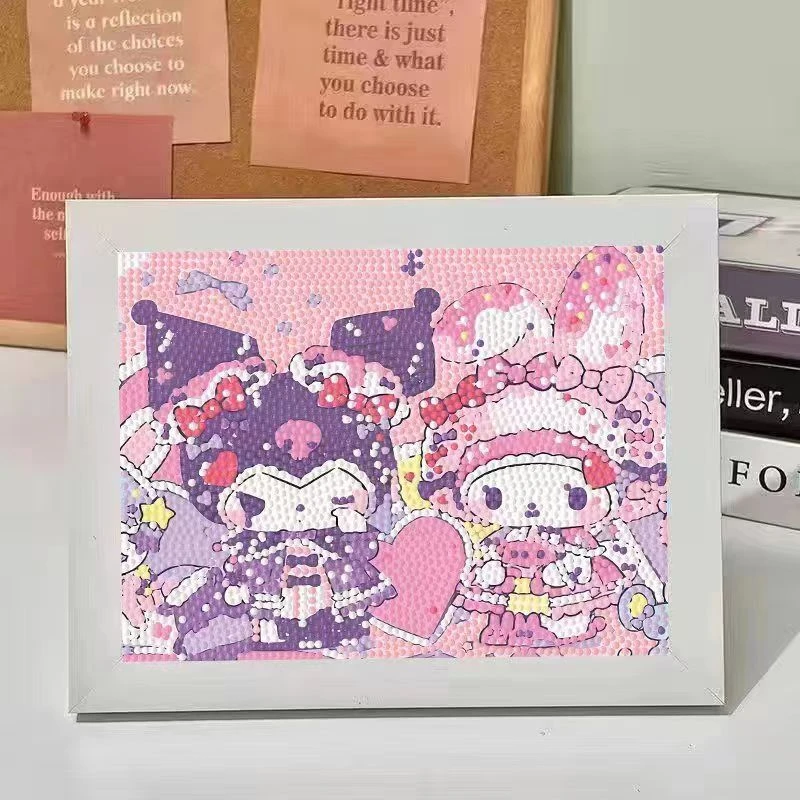 钻石贴画儿童玉桂狗卡通diy钻石画带框新款手工贴钻益智玩具礼物