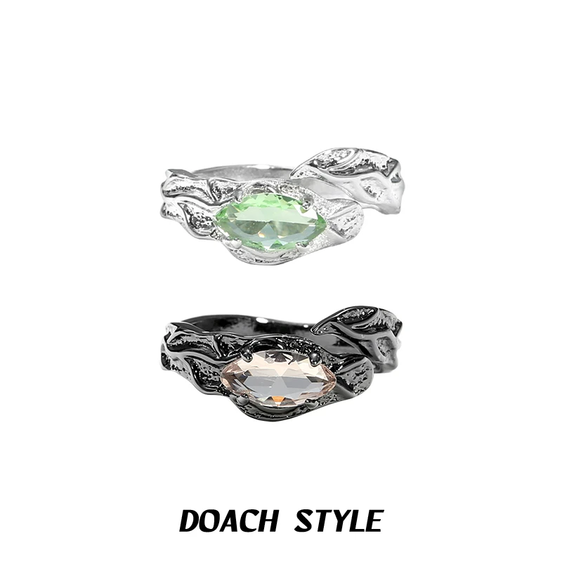 原创设计不规则金属肌理戒指女复古简约冷淡风小众ins时尚开口戒