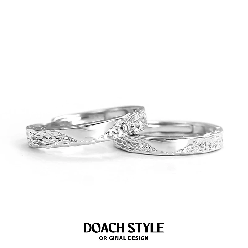 足银戒指 共渡爱河对戒情侣款纯银999足银戒指原创轻奢小众设计