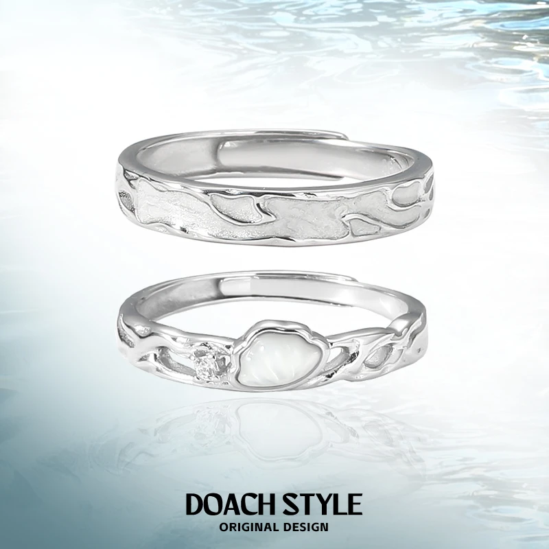 足银戒指 一辈子情侣款对戒999足银情侣戒指轻奢小众设计生日送礼