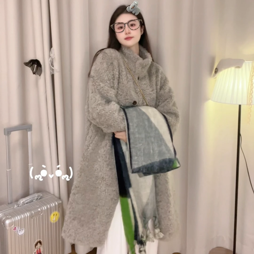 【线下定制驼绒卷长款】新款冬季韩版高级感加厚宽松时尚羊毛外套