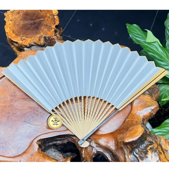 古训堂 9.5寸玉竹嵌乌木 龙鳞翻棱 手工折扇 古风