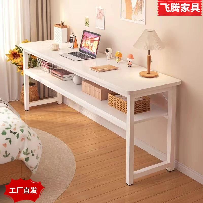 电脑桌台式卧室简约家用办公长条桌小户型靠墙窄书桌学习写字桌子