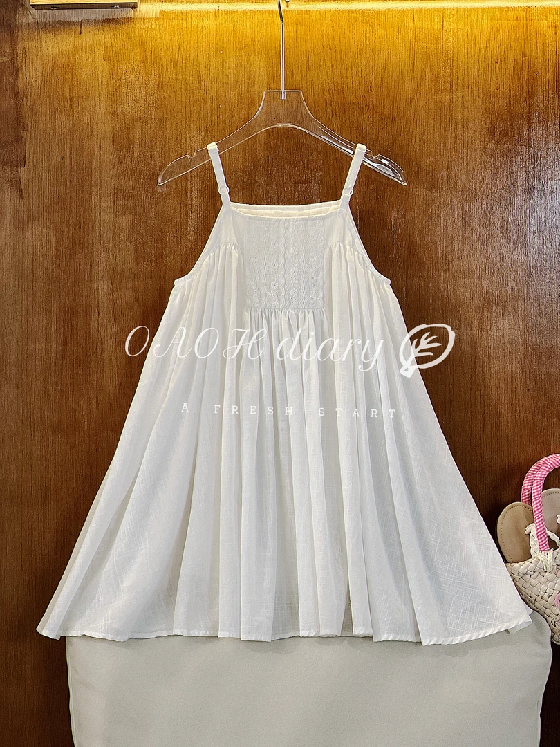 OAOH【阿miu】259女中大童新款甜美风白色气质显瘦连衣裙C246009