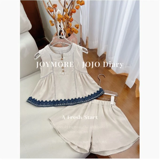 OAOH夏季中大童女童新款洋气休闲甜美薄款条纹气质套装TZ1C7237