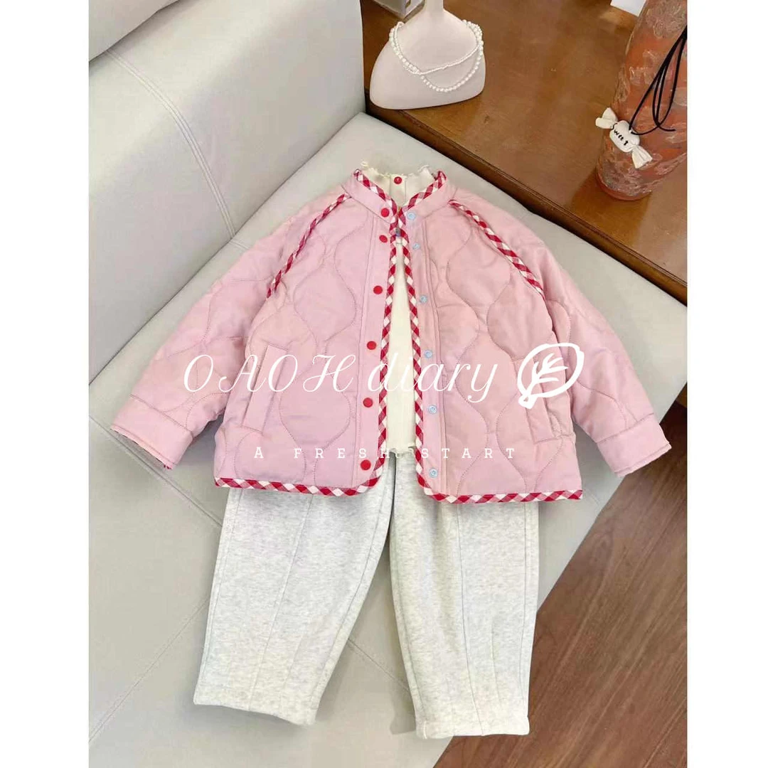 OAOH秋季女中大童时尚百搭休闲棉服儿童洋气夹棉外套棉衣C1C3778