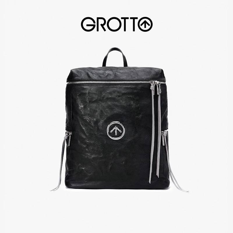 【黑石双肩包】【商场同款】GROTTO个乐休闲潮流百搭大容量流光风
