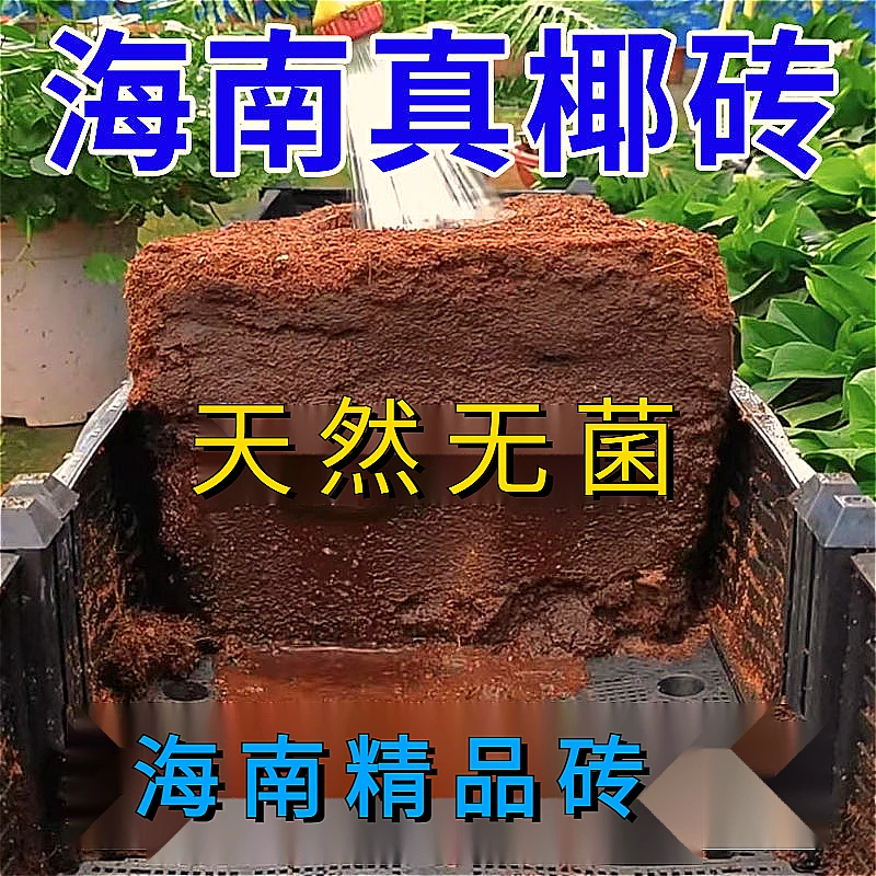【海南椰砖】椰砖土压缩营养土家用椰子砖头阳台懒人通用透气土壤