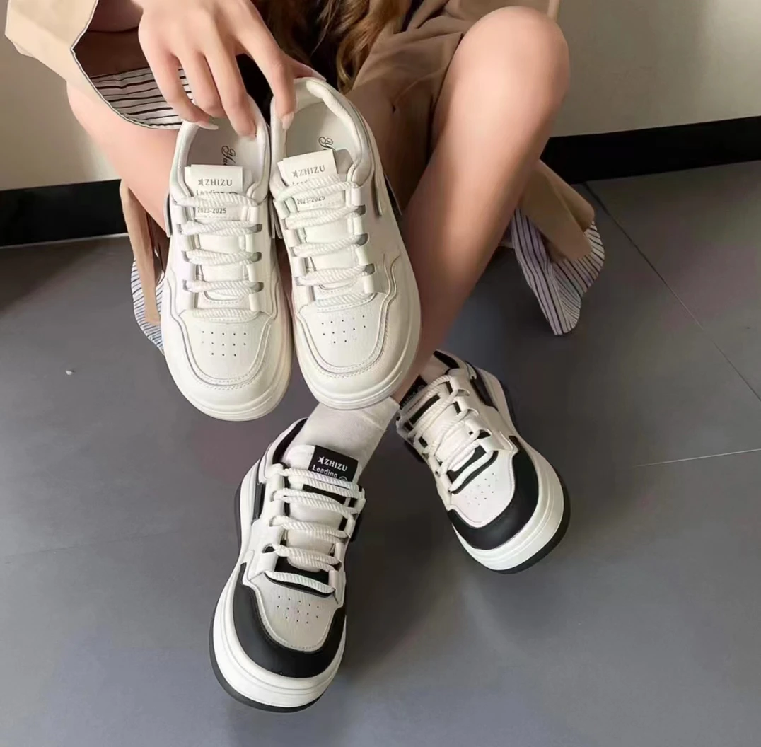 【溜妈专属】 厚底休闲板鞋女2023秋冬新款加绒百搭软底德训鞋子