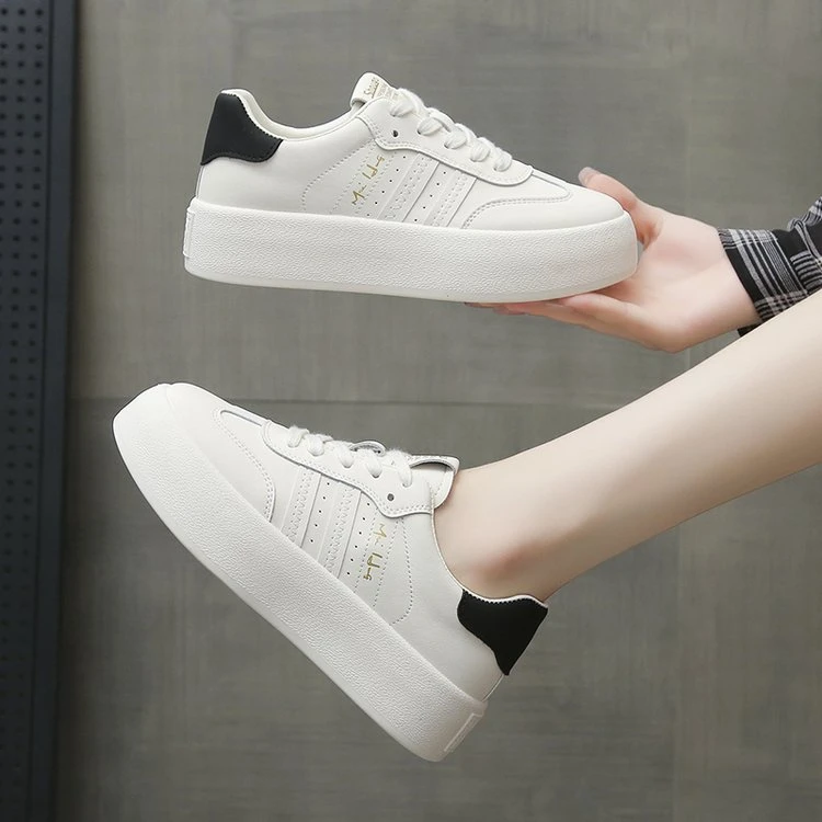厚底小白鞋女2024春秋新款增高软底休闲运动鞋百搭学生德训鞋女