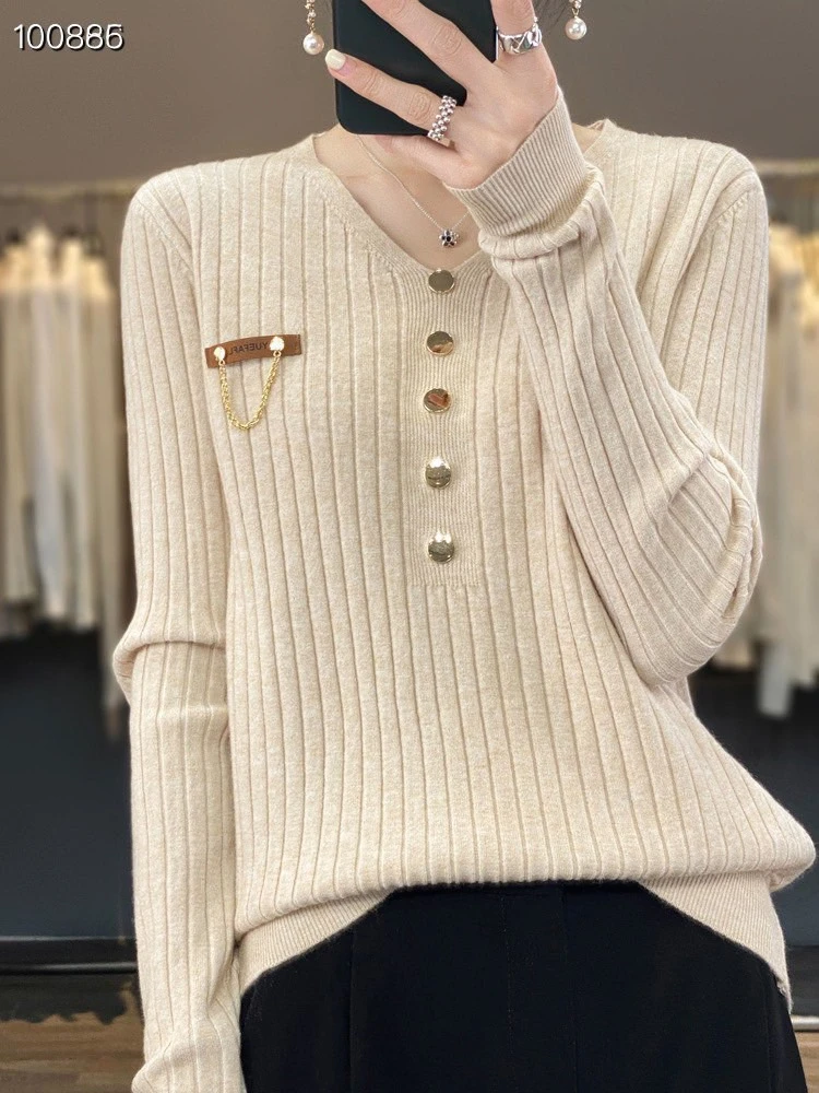 {NJR-307}秋冬新款宽松百搭针织长袖打底衫气质外穿女时尚羊毛衫