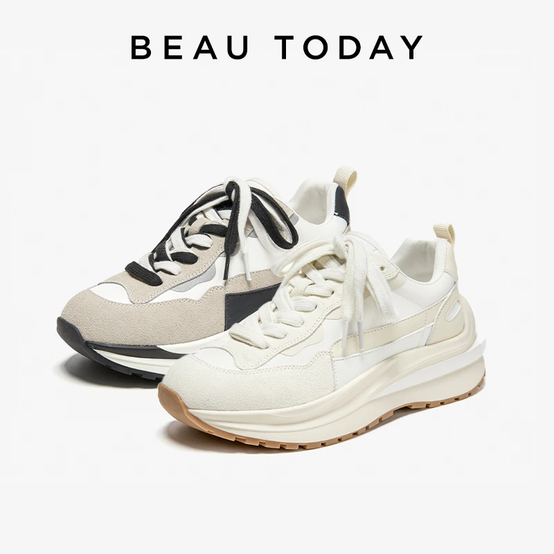 【BeauToday】夹心奶油阿甘鞋老爹鞋女厚底休闲鞋29439
