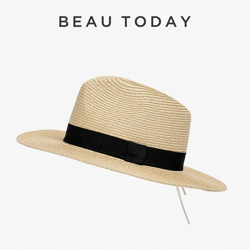 BeauToday帽子女款新款BT巴拿马帽女法式遮阳帽子海边度假帽