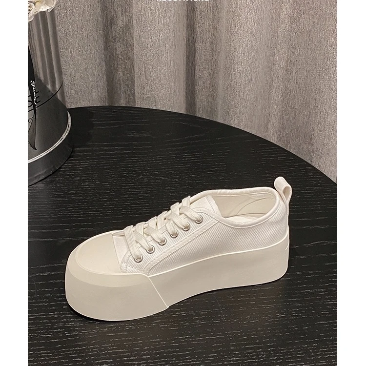 欧洲站2024夏季低帮帆布鞋女松糕百搭运动休闲板鞋饼干鞋欧货女鞋