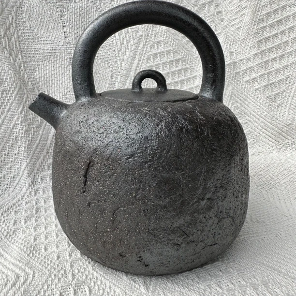 古法柴烧纯手工制作复古家用提梁煮茶壶（可碳火）容量600
