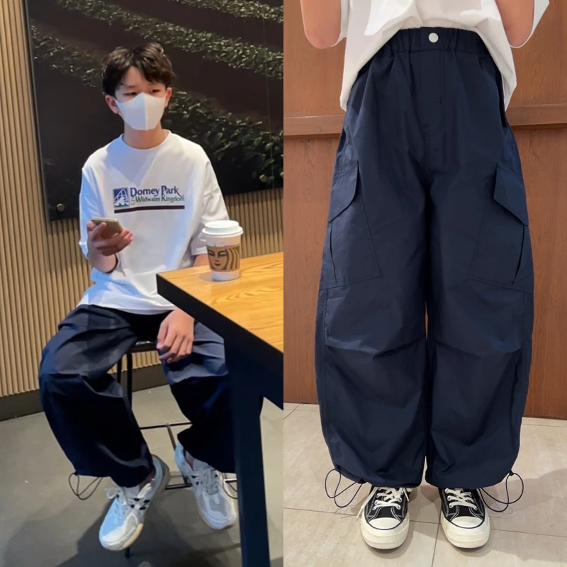 K24538 男童裤子夏薄款童装亲子装儿童宽松收口防蚊裤夏装长裤 A