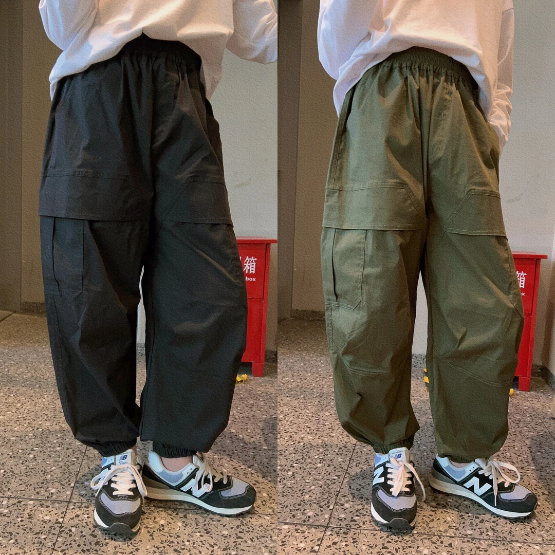 男童裤子2023秋新款日系中大童工装裤帅气男孩长裤宽松儿童休闲裤