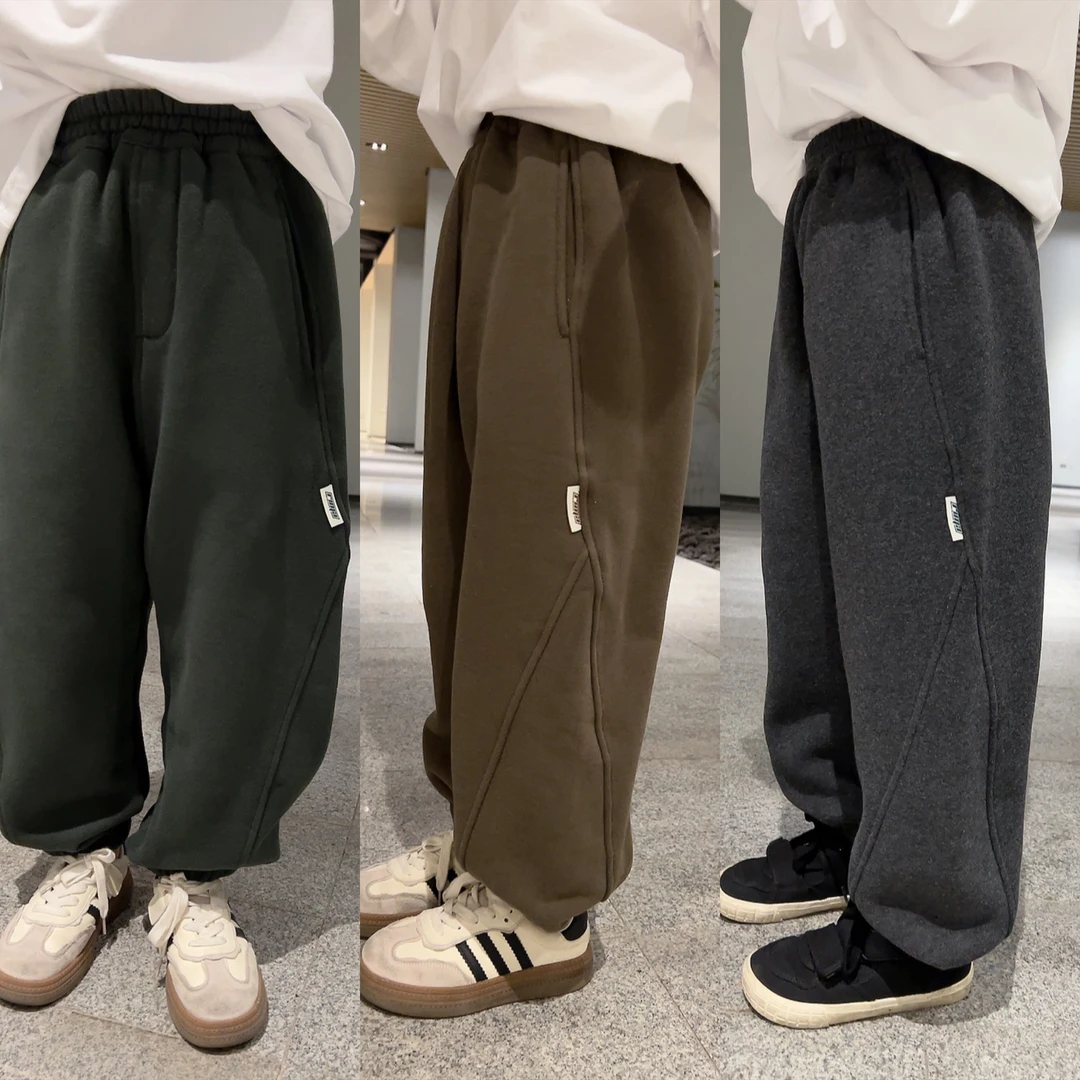 A81024男童宽松休闲运动裤秋冬新款童装亲子装小学生外穿长裤裤子