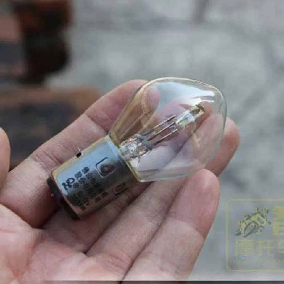 摩托车电动车大灯泡双爪S212V35W卤素圆头泡踏板车大灯兴达