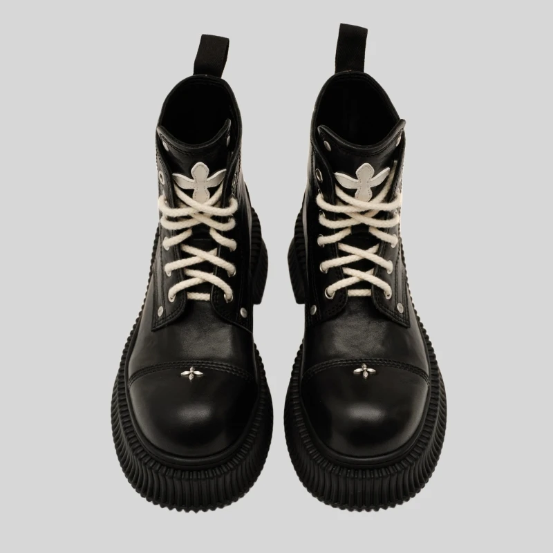 休闲鞋马丁靴架厚底英伦风增高机车黑色冬季增高鞋cos靴子短靴