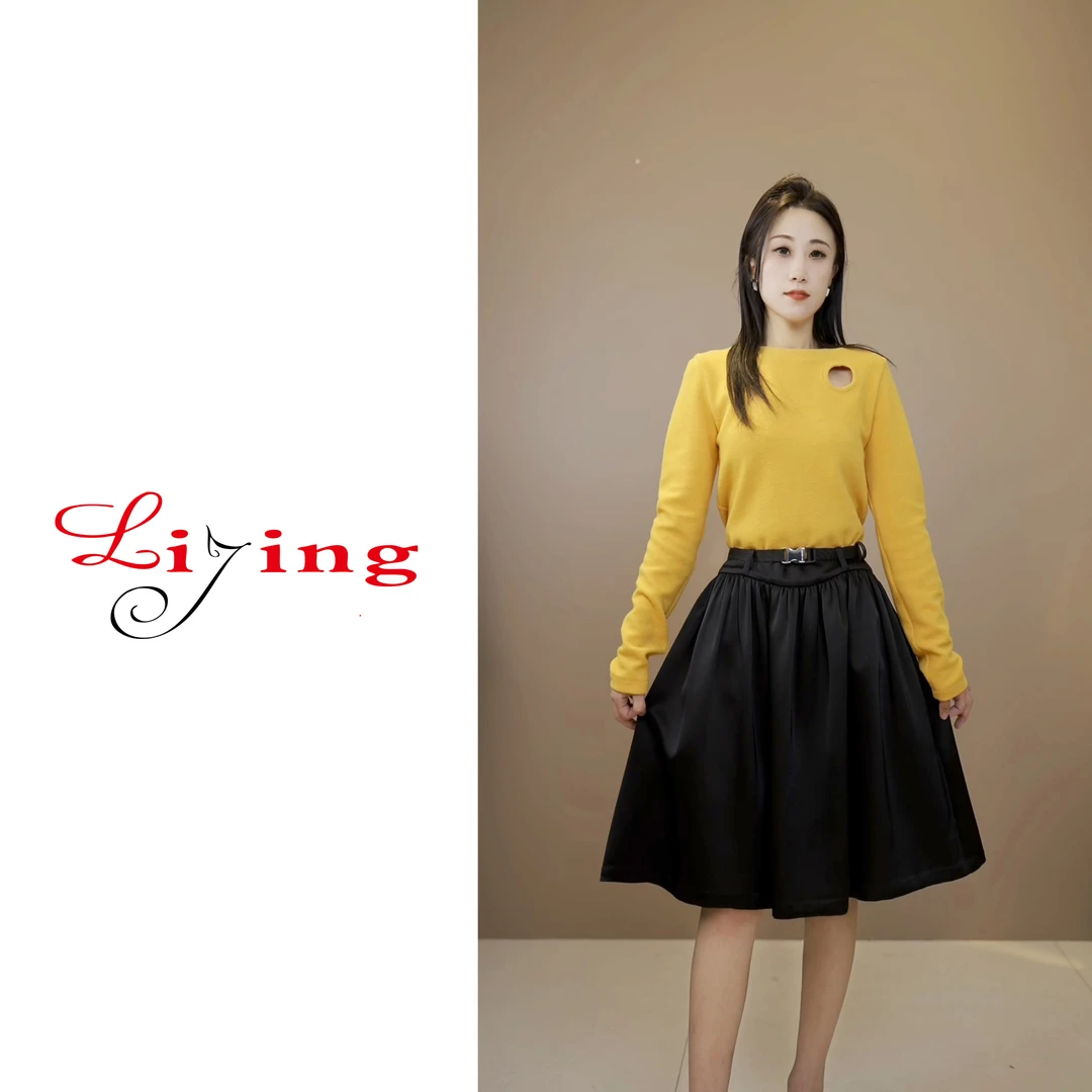 LIJING/设计师法式优雅高腰显瘦半身裙DD 1081