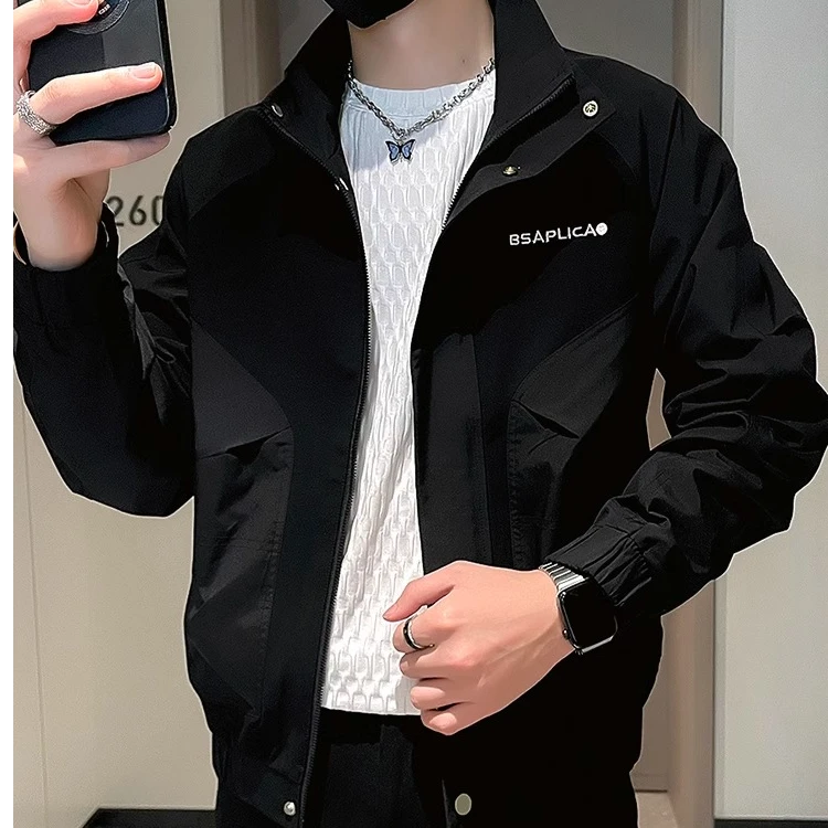 富比莫维潮牌痞帅工装外套男秋季潮流刺绣夹克新款男休闲衣