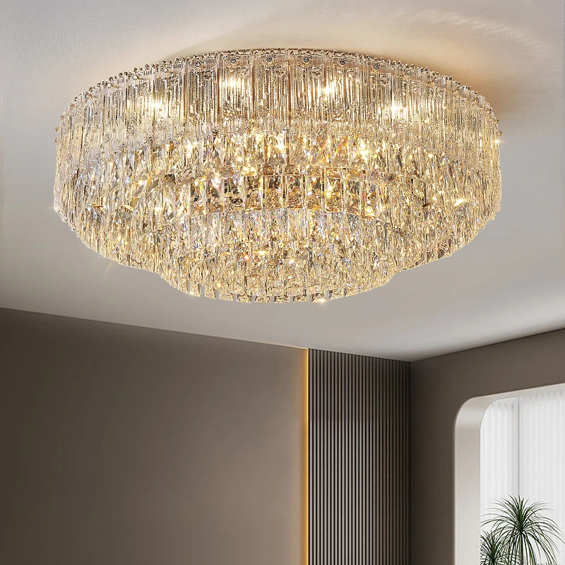 格灯堡轻奢房间水晶吸顶灯现代简约高端大气新款大厅主灯中山灯具