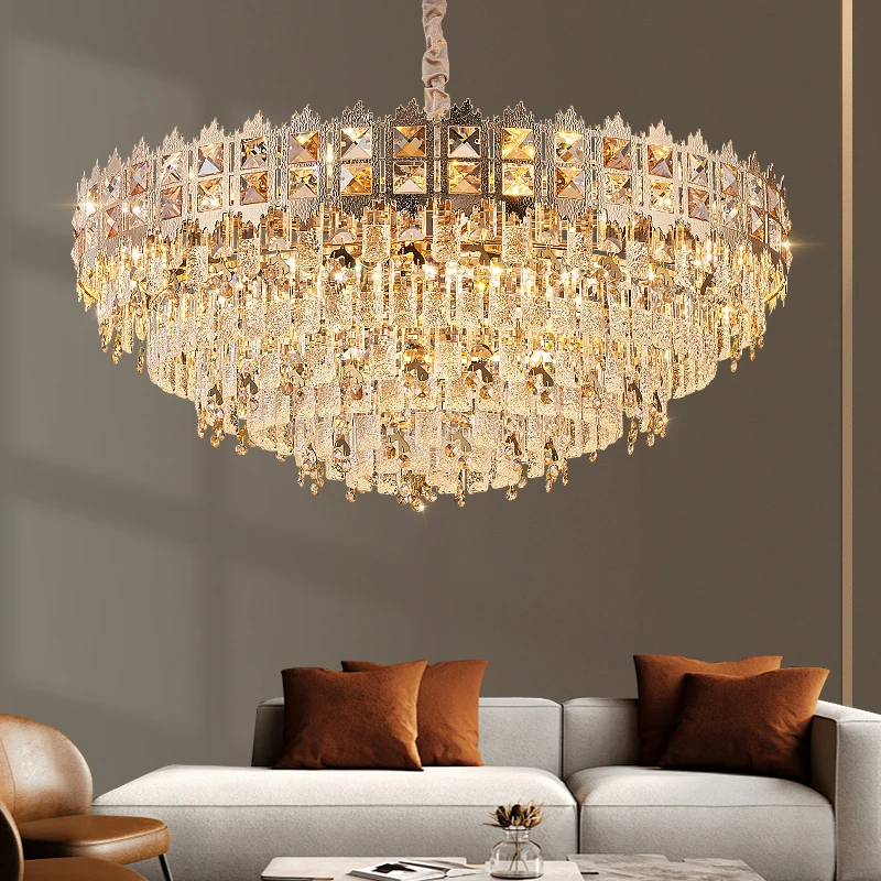 格灯堡客厅吊灯水晶灯轻奢大厅主灯高端大气2024新款餐厅卧室灯具