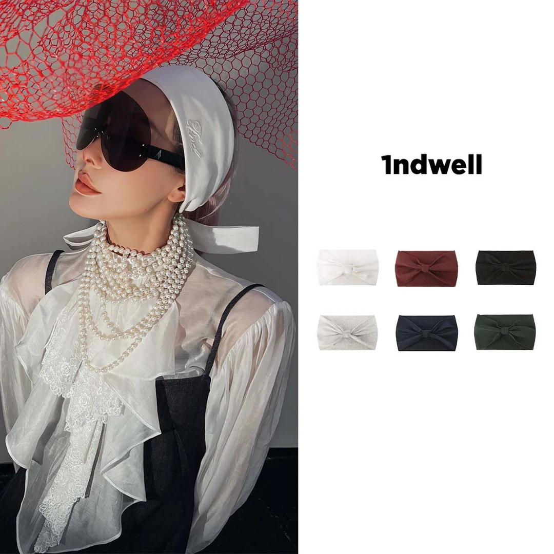 MEIMEI精选1ndwell24PS点缀物品系列-法式尤莱特LOGO刺绣发带