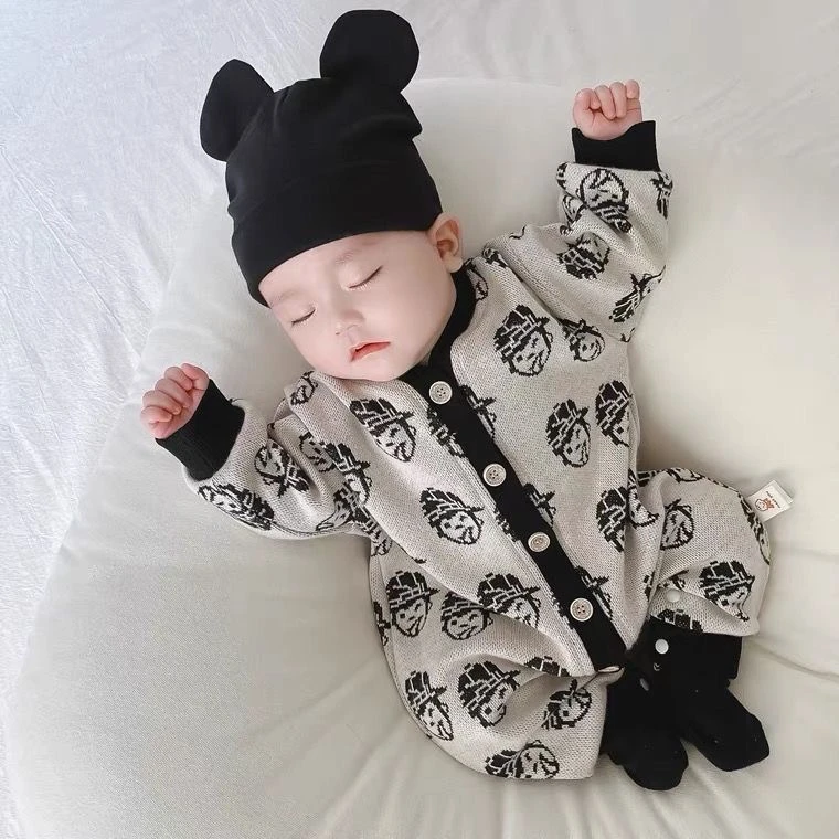 婴儿爬服连体衣春秋新款卡通可爱外穿套装宝宝洋气衣服外出服