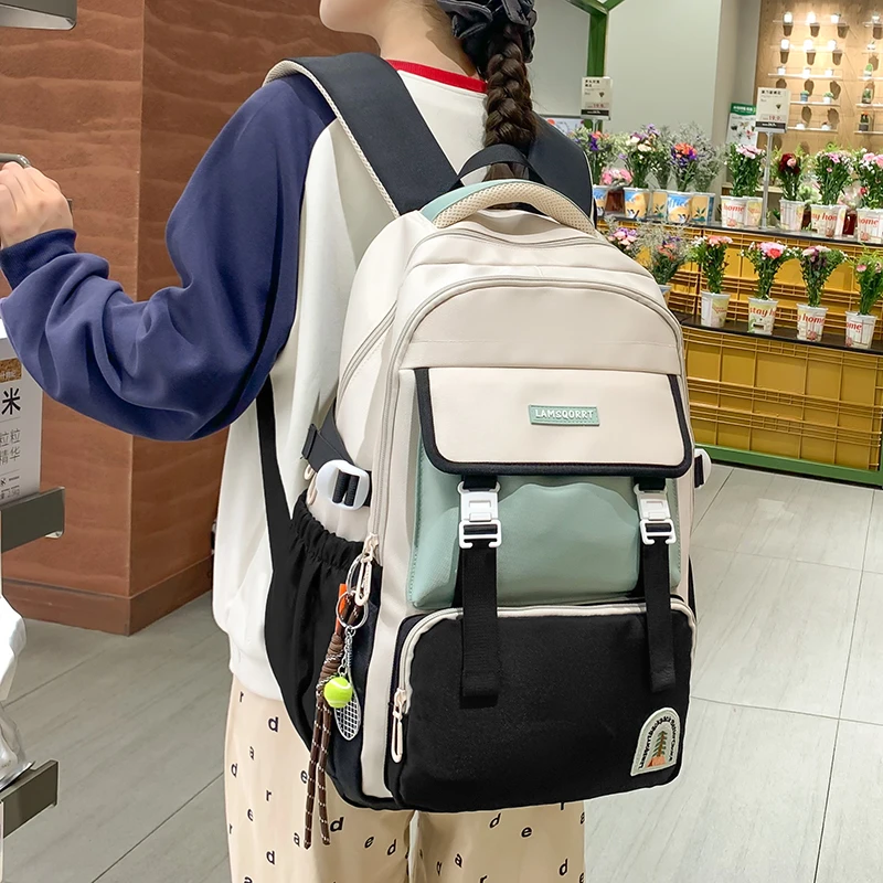 书包初中女生小学生双肩包大容量学院风高颜值女孩可爱百搭背包