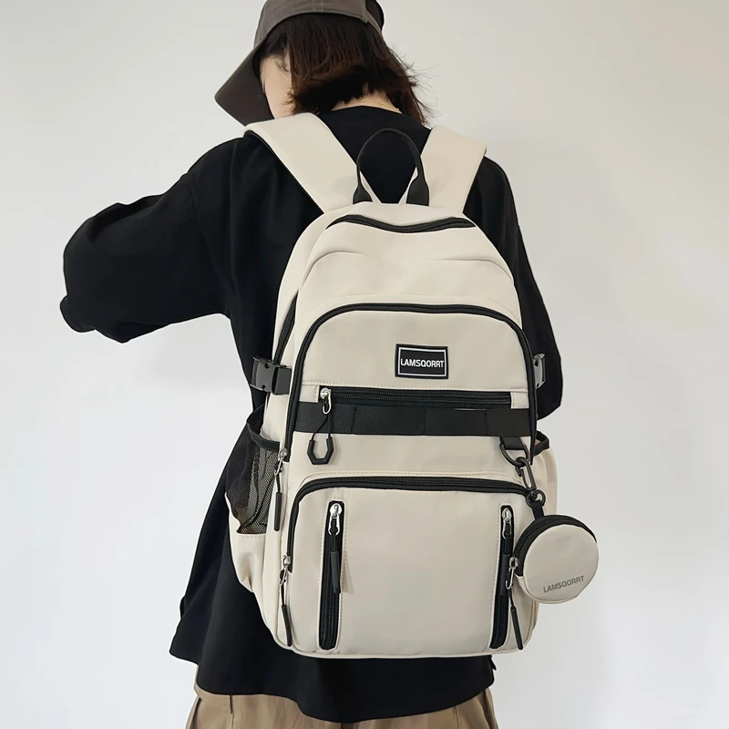 双肩包男士大容量休闲防水旅行电脑背包初中高中大学生日系书包女