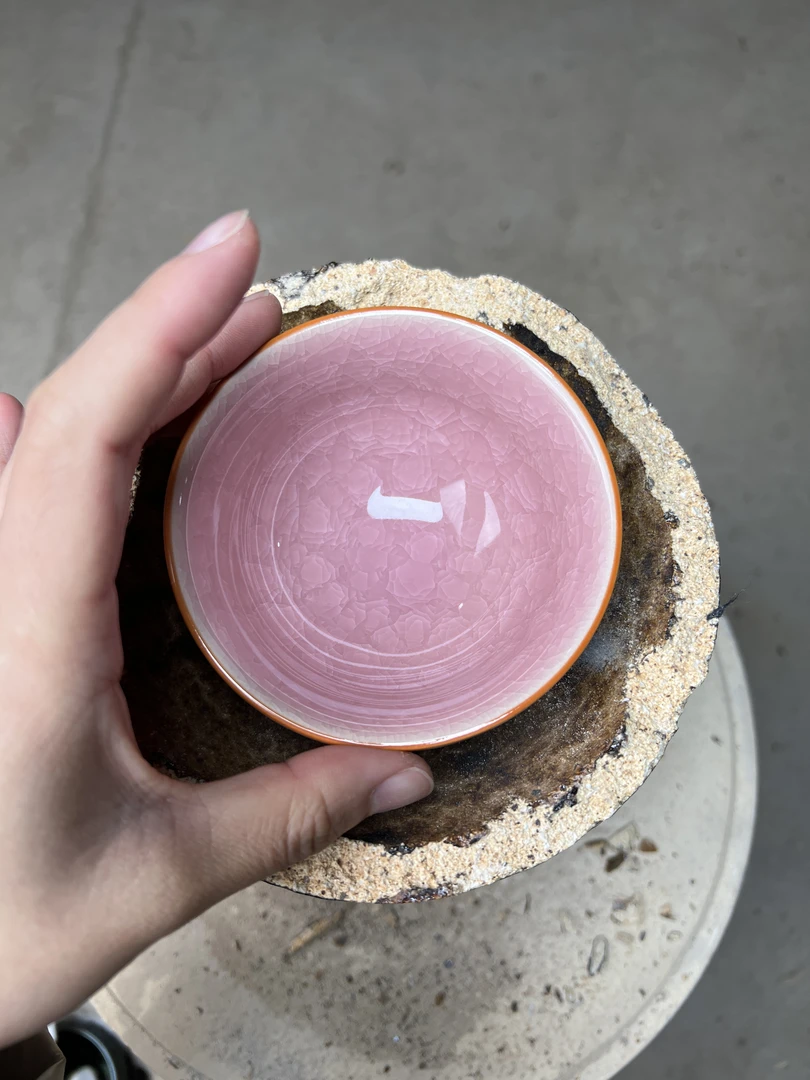 【闪购商品】瓷茶杯 樱花粉冰裂茶杯 礼盒装