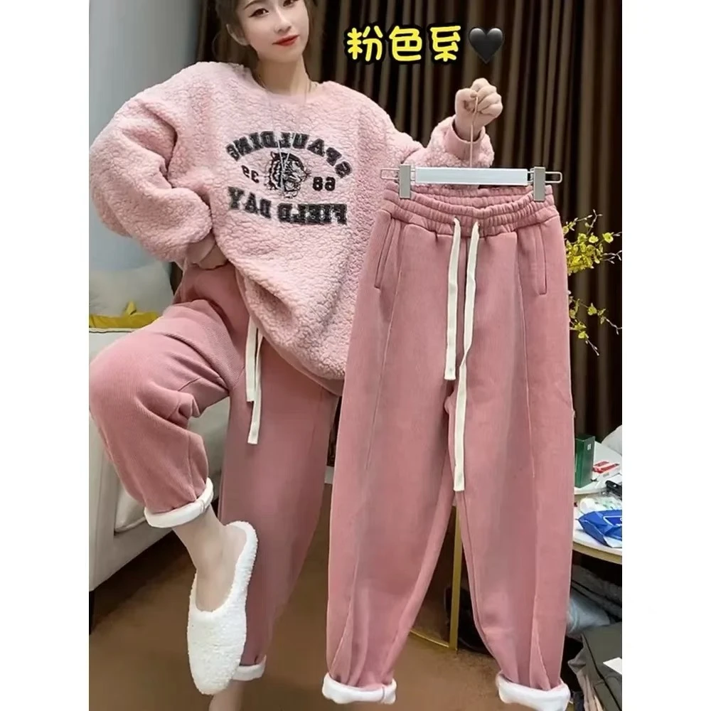 萝卜裤秋冬款加绒加厚奶奶裤保暖高腰百搭时尚棉裤外穿潮流g