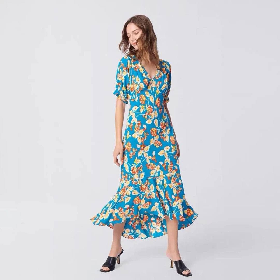 （直播专链，实物以直播间为准气质碎花显瘦时尚夏季春夏收腰连衣裙