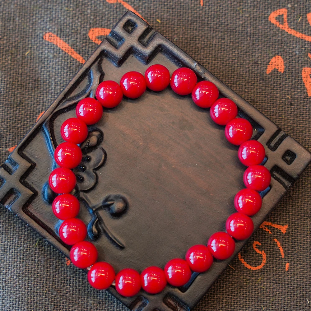 合金手链 正红高抛民族风璃珠手串A107-22