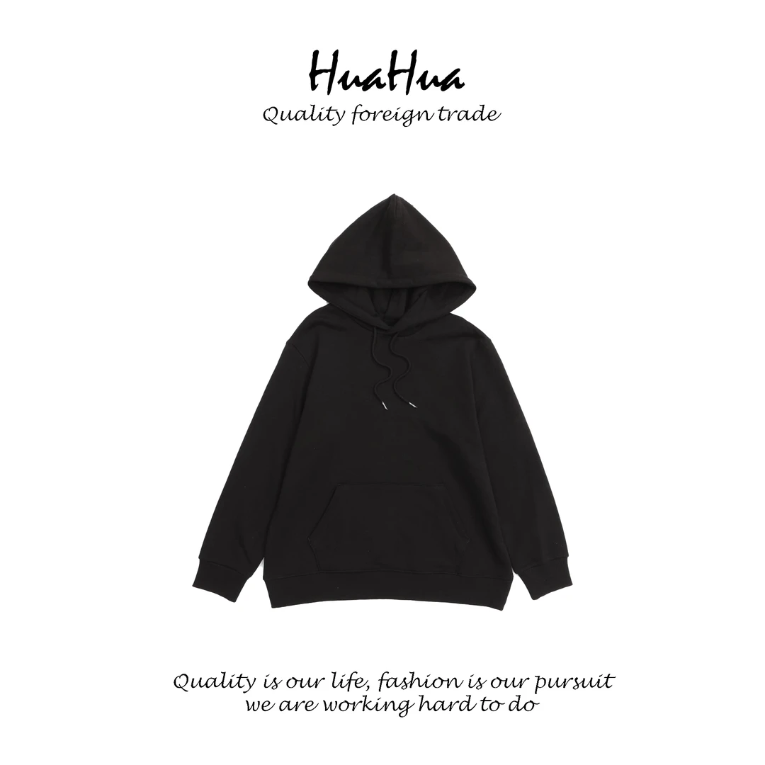 HUATN 【斜纹毛圈】男女款连帽卫衣高克重不起球长袖情侣 DP23FS206