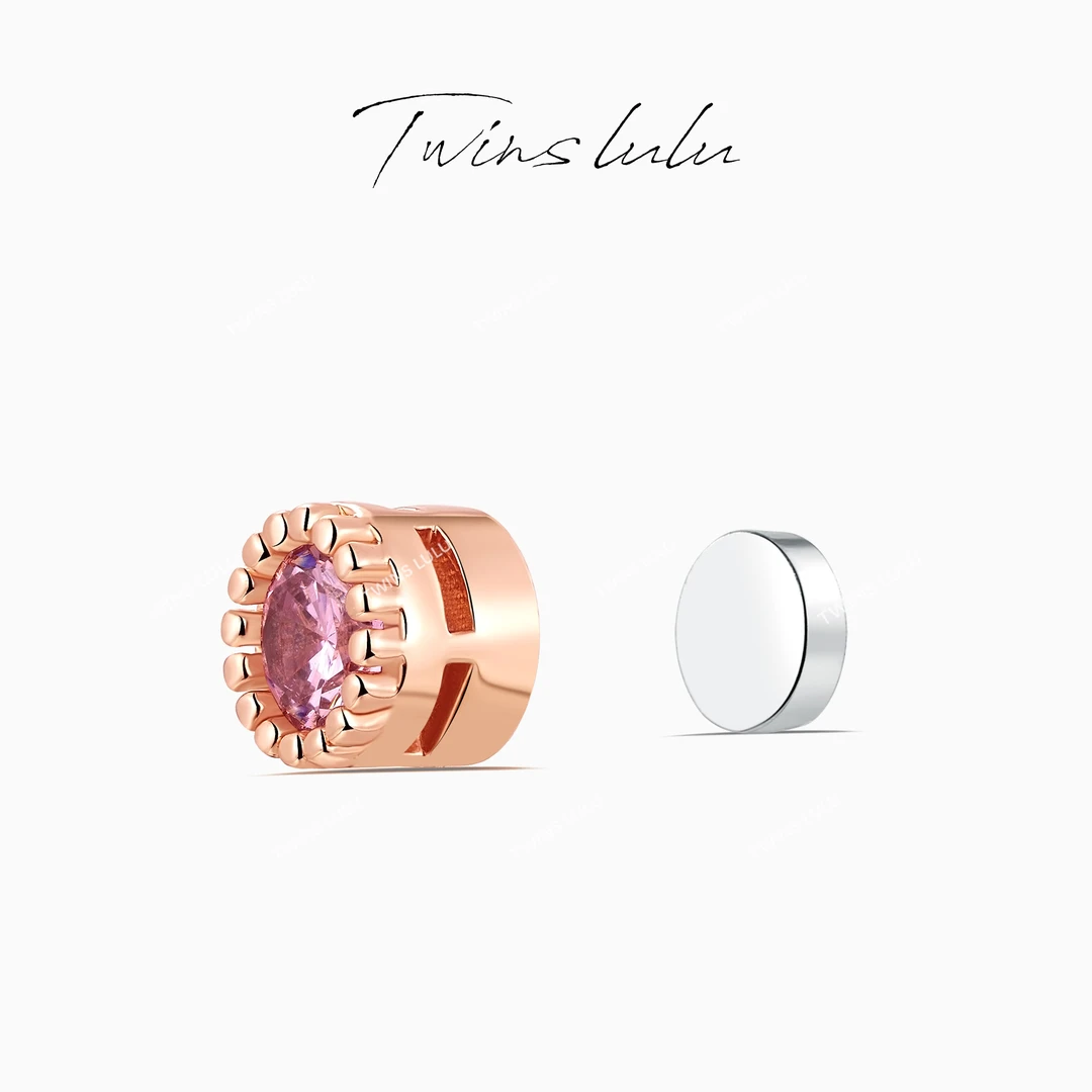 铜合金合成锆石耳饰 超闪单个磁吸耳窝钉耳钉TSL959