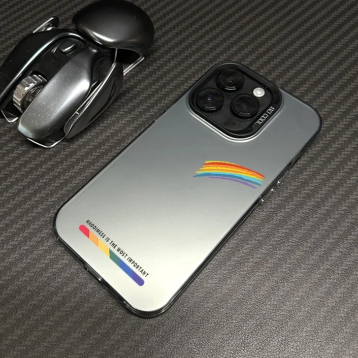 彩虹进度条苹果iPhone15promax手机壳14/13个性12/11元气壳防摔xr