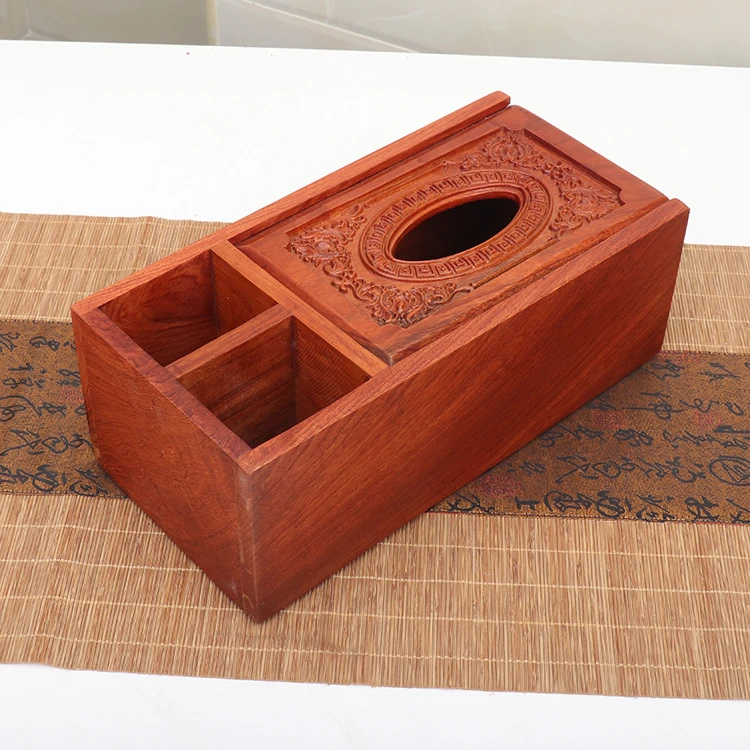如意多功能纸巾盒收纳盒客厅复古家用遥控收纳盒中式饭店餐厅纸盒