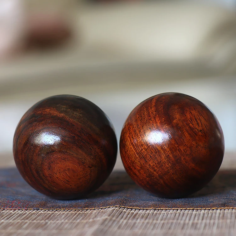 红酸枝保健球居家健身好物实木圆形健身球把玩健手球送长辈手指球