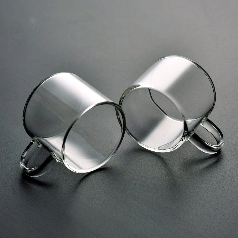 高温耐热高硼硅家用喝茶杯玻璃杯小品杯通明单层小容量把手品茗杯