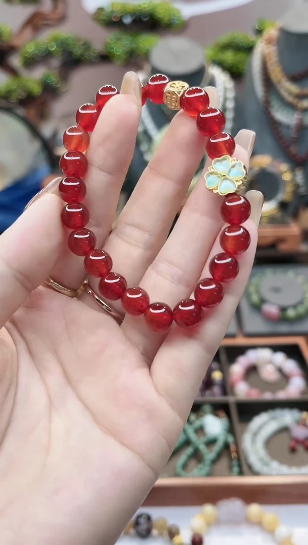 【闪购商品】玛瑙/玉髓手链未镶嵌红玛瑙欧珀手链6