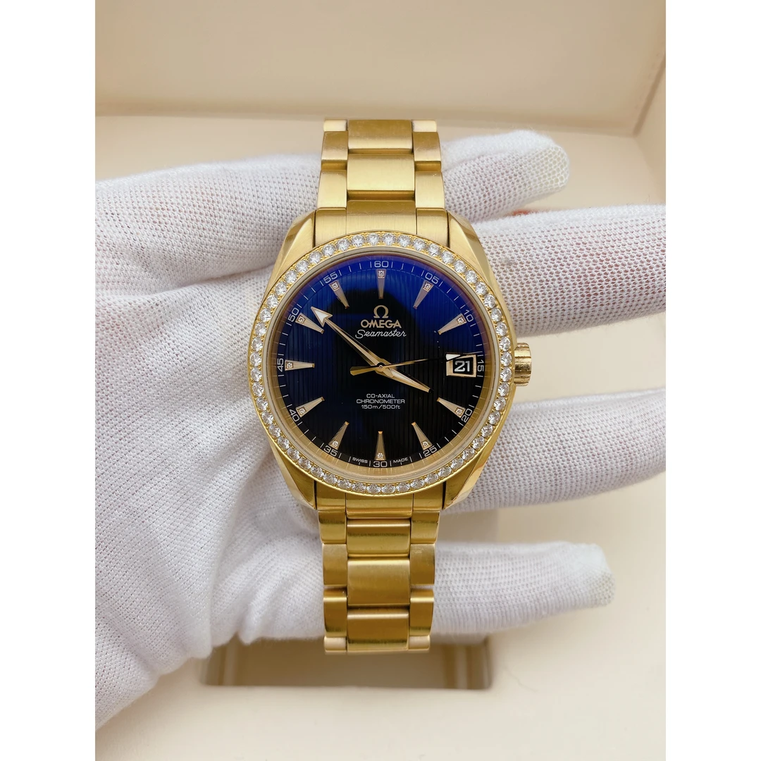 99新 Omega/欧米茄 【金缘】HM/22全套/38.5mm/原镶钻