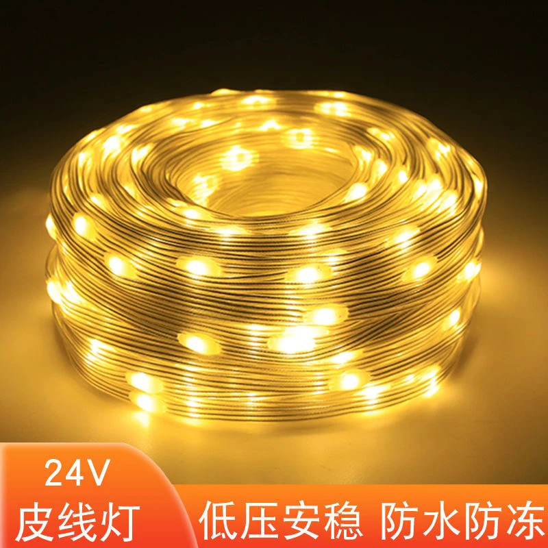 太阳能氛围灯无线不插电led彩灯皮线铜线缠树灯装饰新款露营串灯