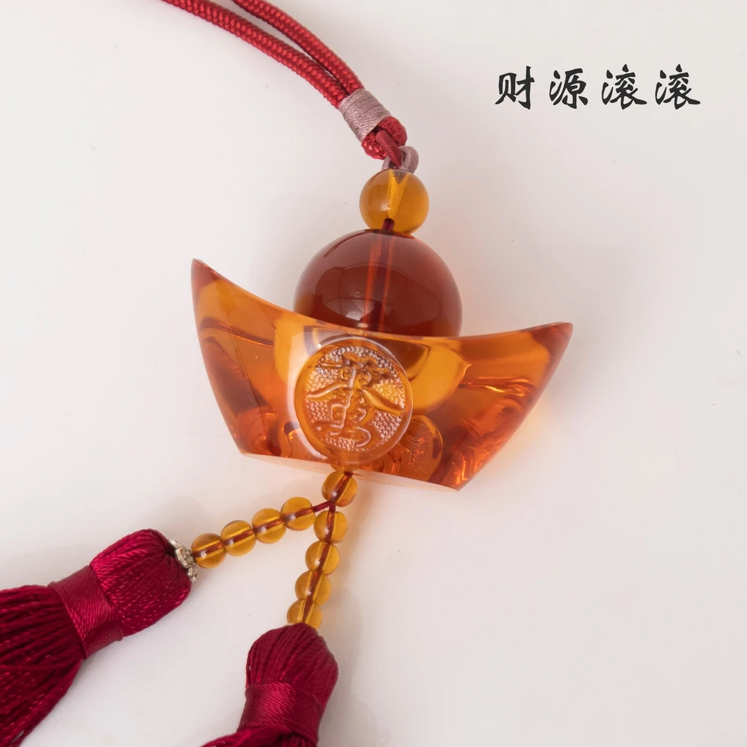 忆品阁琉璃挂件车挂件工艺品汽车后视镜挂绳轻奢中国风挂件艺术