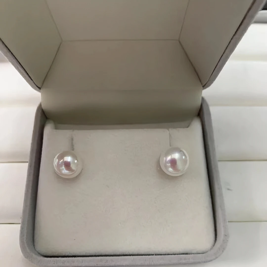 【R叶子甄选】 极光珍珠耳钉素款气质百搭[7-8]