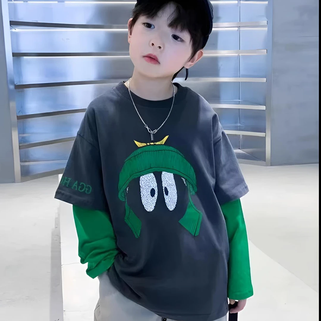 男童纯棉卫衣中大童长袖t恤儿童上衣打底衫春秋款儿童打底衫长袖