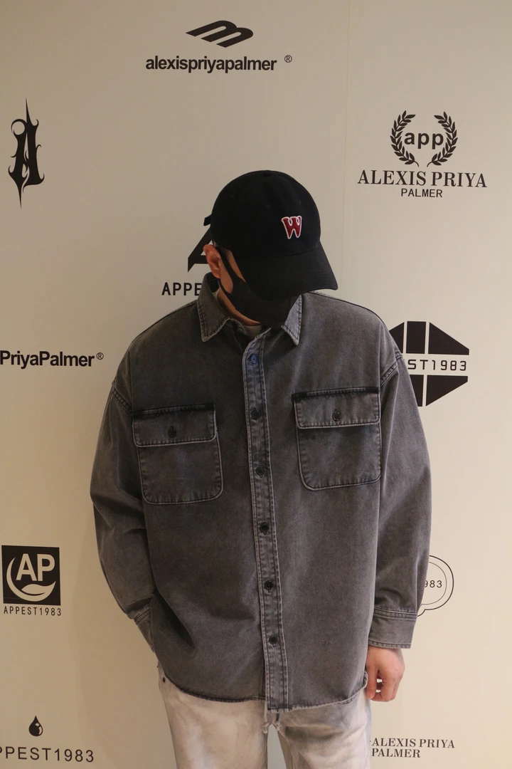 秋季新款重水洗做旧牛仔衬衫休闲百搭复古宽松长袖衬衫外套6982