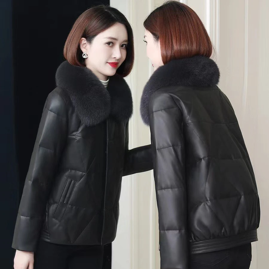 羽绒服短款时尚女士加厚保暖冬季毛领